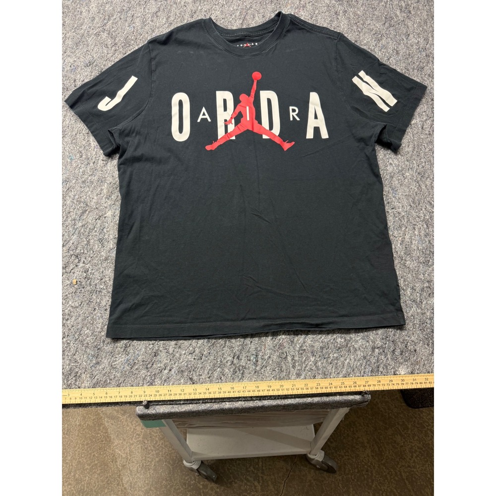 Jordan Jumpman Graphic T-Shirt‎ Mens XXL Black Red White DH4179-010 Cotton Tee
